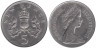  Великобритания. 5 новых пенсов 1980 год. Корона над цветком репейника (эмблема Шотландии). 