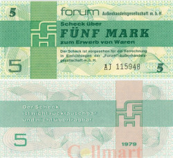 Бона. Германия (ГДР) 5 марок 1979 год. Форум-чек. (Пресс)