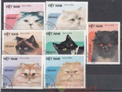 Набор марок. Вьетнам. Кошки. 7 марок.