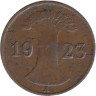  Веймарская республика. 1 рентенпфенниг 1923 год. (A) 