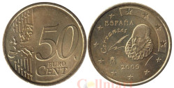 Испания. 50 евроцентов 2009 год. Мигель де Сервантес.
