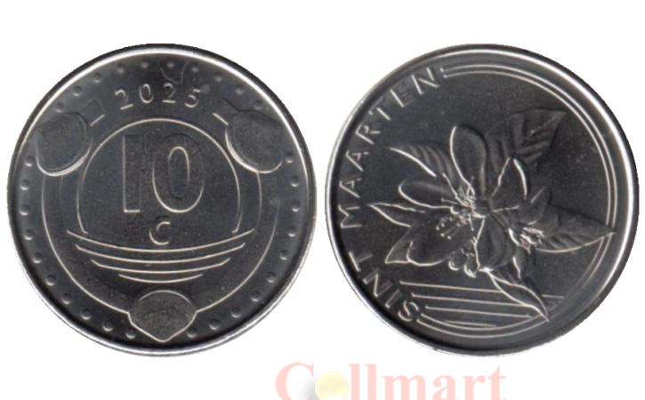  Синт-Мартен. 10 центов 2025 год. 