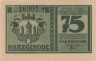  Бона. Германия. Харцгероде 75 пфеннигов 1921 год. (вариант 1) Нотгельд. (VF) 