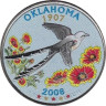  США. 25 центов 2008 год. Квотер штата Оклахома. цветное покрытие (P). 