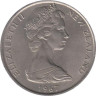  Новая Зеландия. 50 центов 1967 год. Парусник Индевор. 