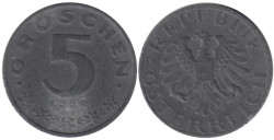 Австрия. 5 грошей 1968 год.