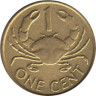  Сейшельские острова. 1 цент 2004 год. Краб. 