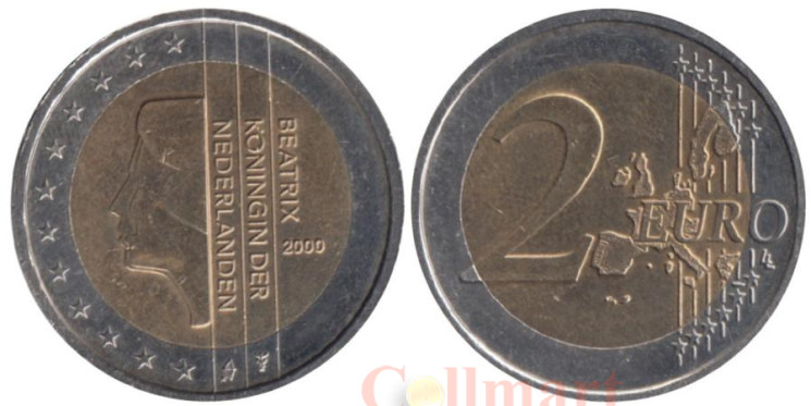  Нидерланды. 2 евро 2000 год. 