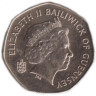  Гернси. 20 пенсов 2009 год. Карта острова Гернси. 