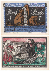 Бона. Германия. Книтлинген 1 марка 1921 год. Нотгельд. Серия: 2f. (XF-AU)