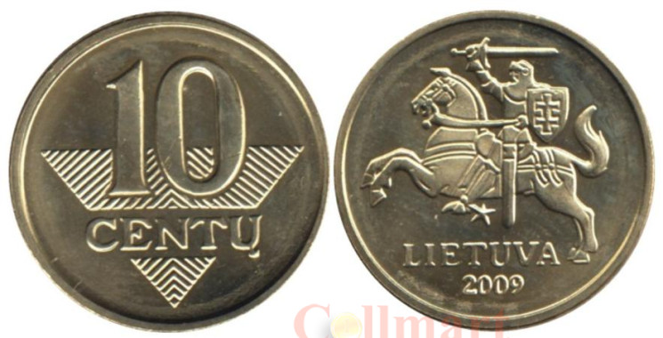  Литва. 10 центов 2009 год. 