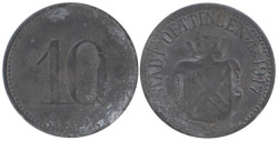 Германия. Эттинген-ин-Байерн. 10 пфеннигов 1917 год. Нотгельд.