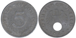 Германия - Третий рейх. 5 рейхспфеннигов 1941 год. (B)