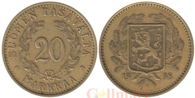  Финляндия. 20 марок 1938 год. 