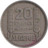  Алжир. 20 франков 1949 год. Марианна. 