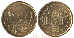 Австрия. 20 евроцентов 2008 год. Дворец Бельведер в Вене.