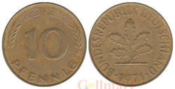 ФРГ. 10 пфеннигов 1971 год. (G)