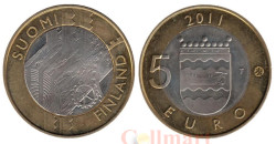 Финляндия. 5 евро 2011 год. Исторические регионы Финляндии - Уусимаа.