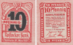 Бона. Германия. Росток 10 пфеннигов 1920 год. Нотгельд. (XF)