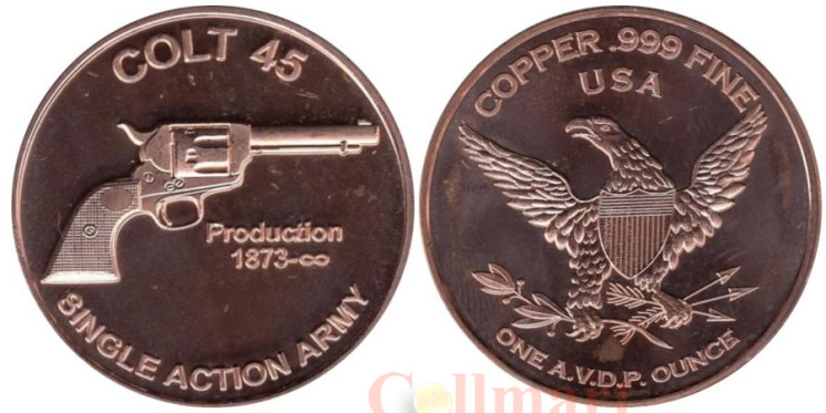 США. Унция меди. Кольт-45. 