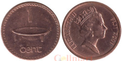 Фиджи. 1 цент 2001 год. Церемониальная чаша.