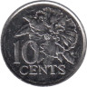  Тринидад и Тобаго. 10 центов 2003 год. Гибискус. 