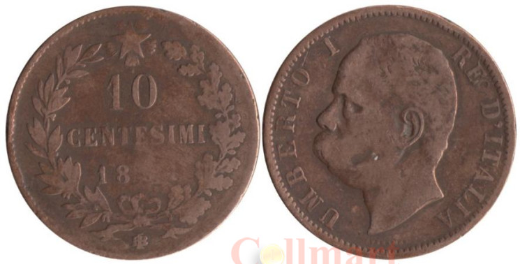  Италия. 10 чентезимо 1894 год. Король Умберто I. (BI) 