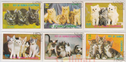 Набор марок. Экваториальная Гвинея. Кошки. 6 марок.