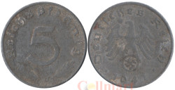 Германия (Третий рейх). 5 рейхспфеннигов 1941 год. Герб. (J - Гамбург)
