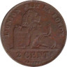  Бельгия. 2 сантима 1905 год. DES BELGES 