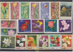 Набор марок. Цветы. 19 марок + планшетка. № 466