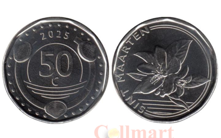  Синт-Мартен. 50 центов 2025 год. 