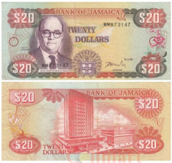 Бона. Ямайка 20 долларов 1999 год. Ноэль Н. Незерсол. (XF)