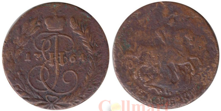  Россия. 2 копейки 1764 год. Екатерина II. ММ. 