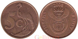 ЮАР. 5 центов 2008 год. Африканская красавка.