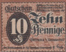  Бона. Германия. Гримма 10 пфеннигов 1918 год. Нотгельд. (XF) 