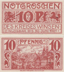 Бона. Германия. Винзен 10 пфеннигов 1921 год. Нотгельд. (XF)