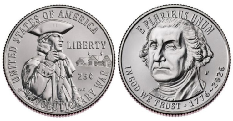  США. 25 центов 2026 год. Война за независимость. (P) 