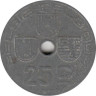  Бельгия. 25 сантимов 1944 год. BELGIE - BELGIQUE 