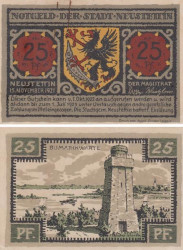 Бона. Германия (Польша). Нойштеттин (Щецинек) 25 пфеннигов 1921 год. Нотгельд. (XF)