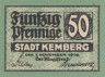  Бона. Германия. Кемберг 50 пфеннигов 1918 год. Нотгельд. (XF) 