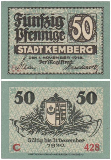  Бона. Германия. Кемберг 50 пфеннигов 1918 год. Нотгельд. (XF) 