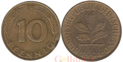 ФРГ. 10 пфеннигов 1994 год. (F)