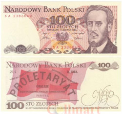 Бона. Польша 100 злотых 1986 год. Людвиг Варынский. (Пресс)