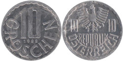 Австрия. 10 грошей 1988 год.