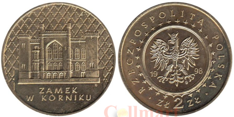  Польша. 2 злотых 1998 год. Замок Курник. 