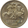  Литва. 20 центов 2009 год. Герб Литвы - Витис. (UNC) 