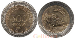 Колумбия. 500 песо 2012 год. Стеклянная лягушка.
