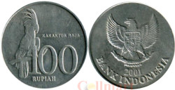 Индонезия. 100 рупий 2001 год. Пальмовый какаду.
