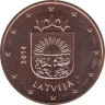  Латвия. 5 евроцентов 2014 год. 